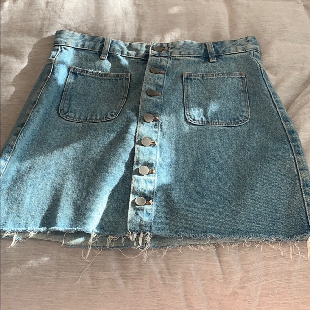 Zara high wasted button detail Jean skirt
